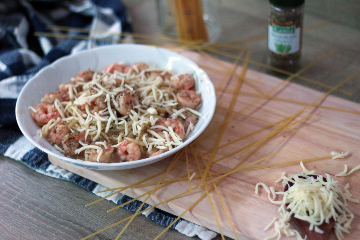 Spaghetti mit Garnelen